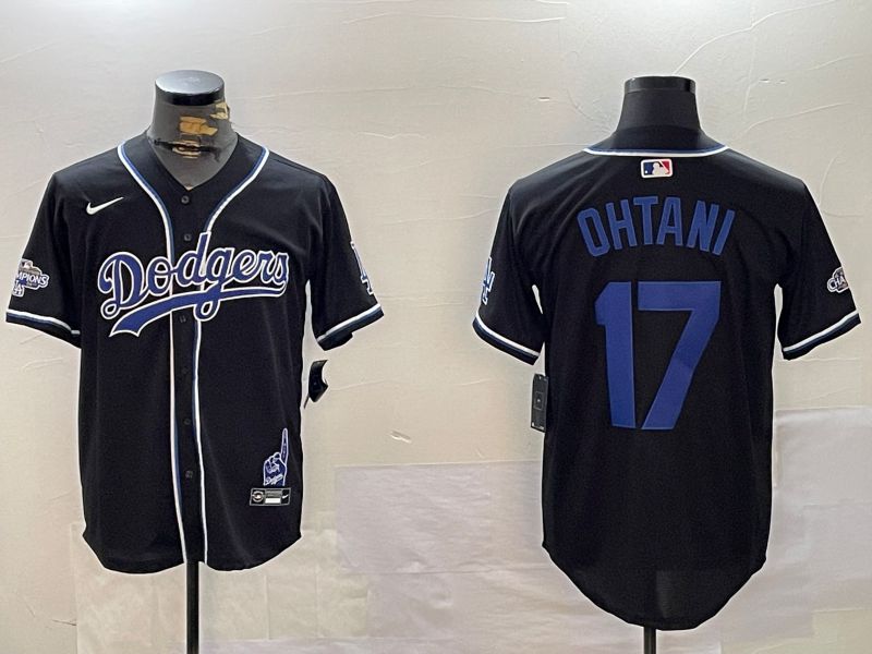 Men Los Angeles Dodgers #17 Ohtani Black Game 2024 Nike MLB Jersey style 1202->los angeles dodgers->MLB Jersey